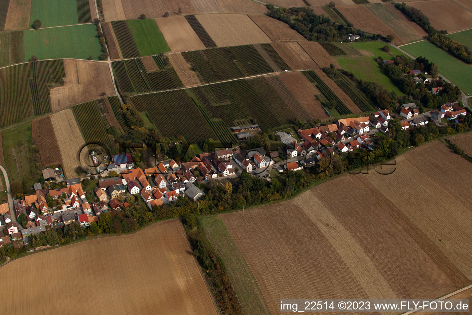 Vollmersweiler im Bundesland Rheinland-Pfalz, Deutschland von der Drohne aus gesehen