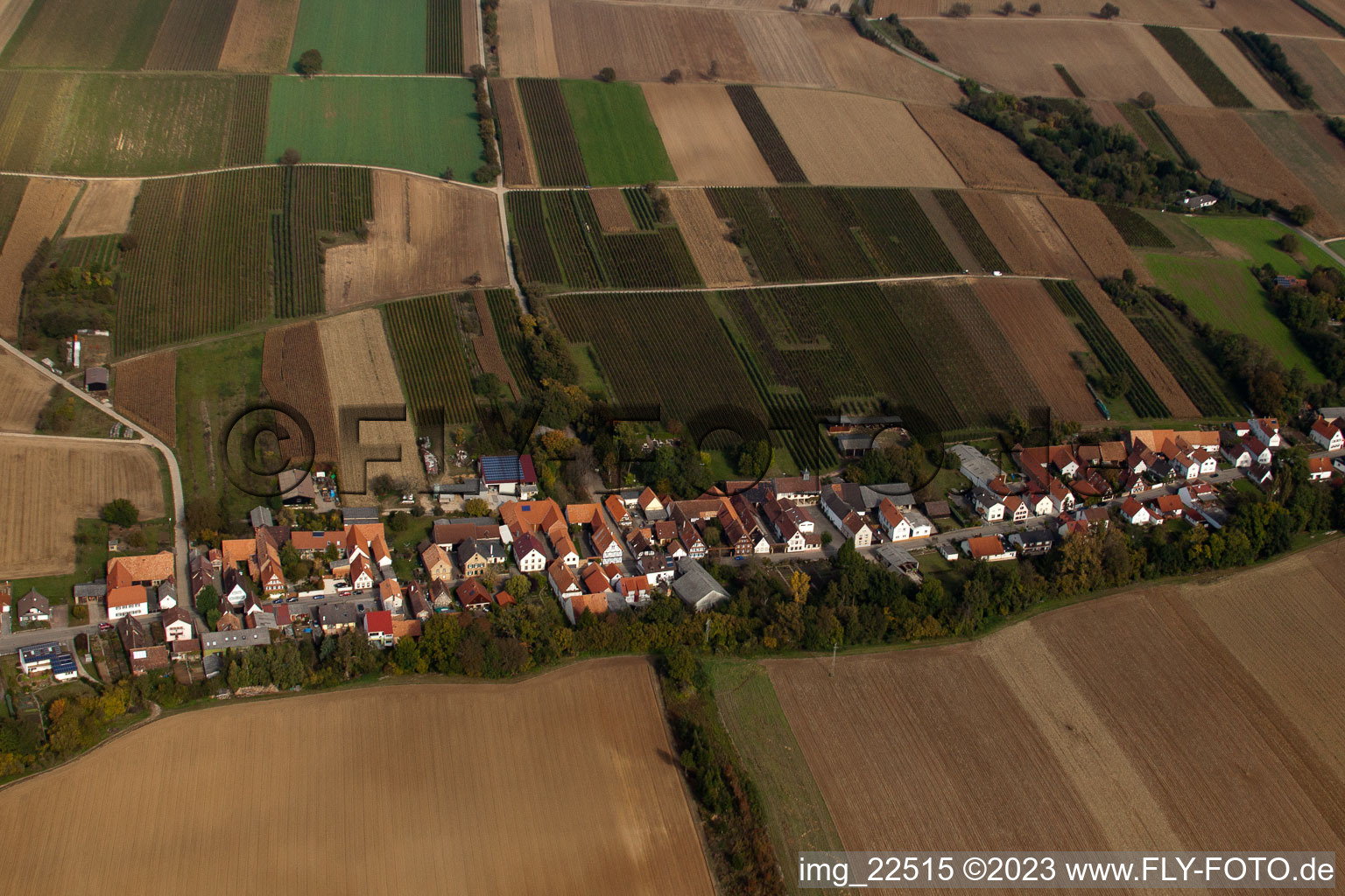 Luftbild von Vollmersweiler im Bundesland Rheinland-Pfalz, Deutschland