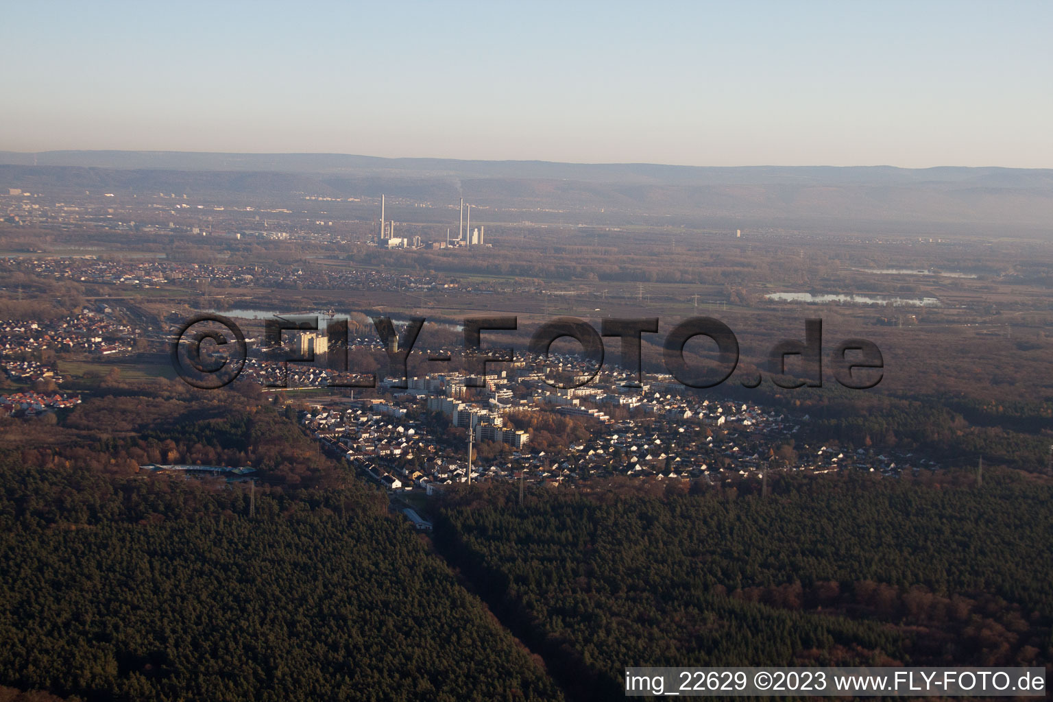 Luftbild von Wörth am Rhein, Dorschberg im Bundesland Rheinland-Pfalz, Deutschland
