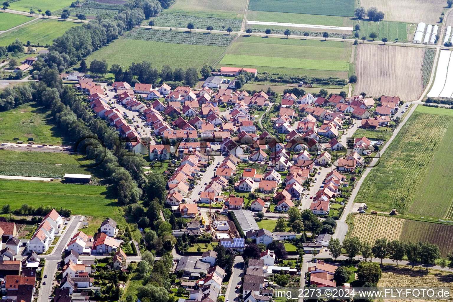 Drohnenaufname von Ortsteil Herxheim in Herxheim bei Landau/Pfalz im Bundesland Rheinland-Pfalz, Deutschland