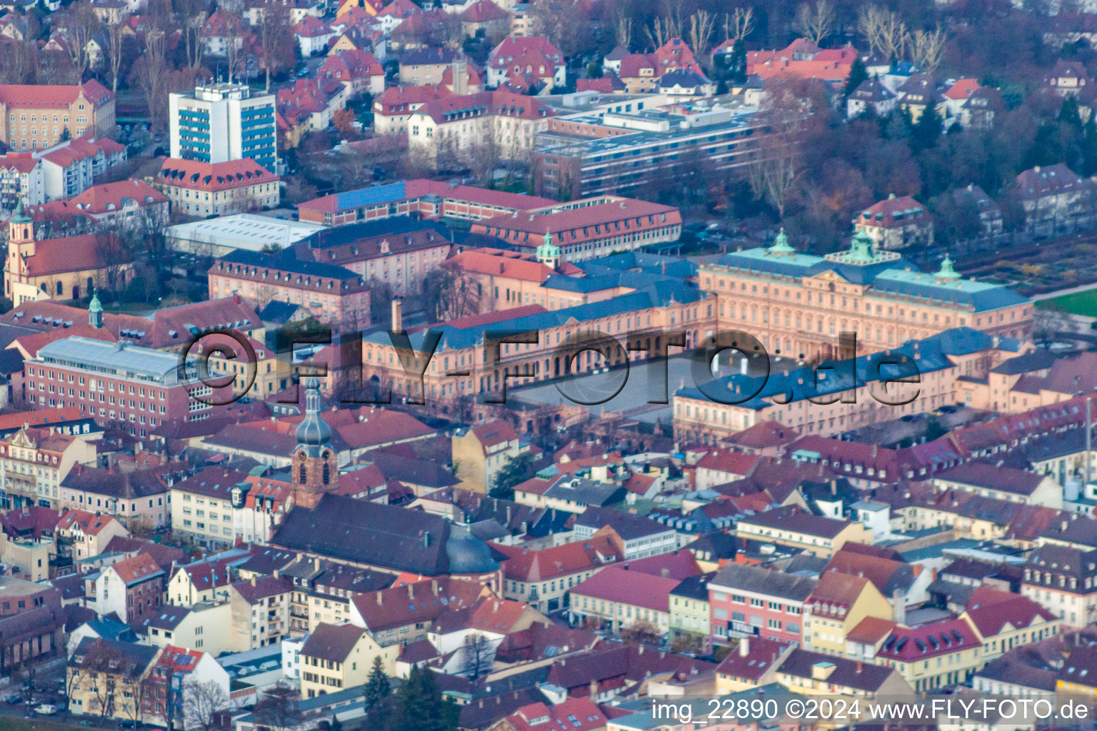 Schloss von Südosten in Rastatt im Bundesland Baden-Württemberg, Deutschland