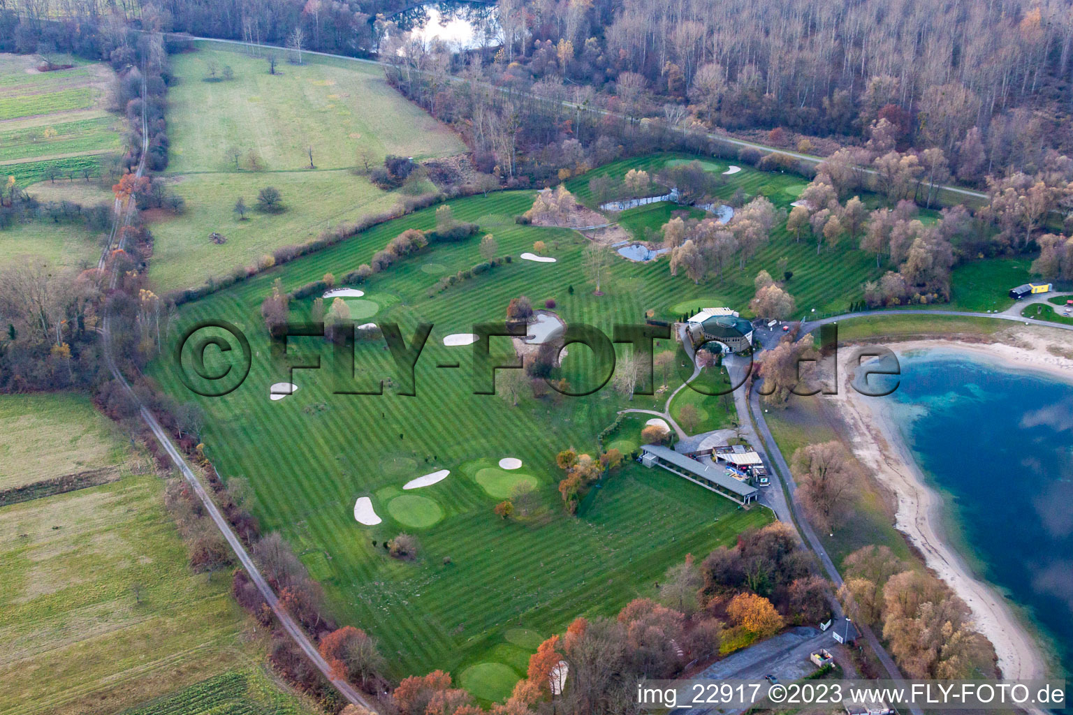 Luftbild von Golfclub Altrhein e.V im Ortsteil Ottersdorf in Rastatt im Bundesland Baden-Württemberg, Deutschland