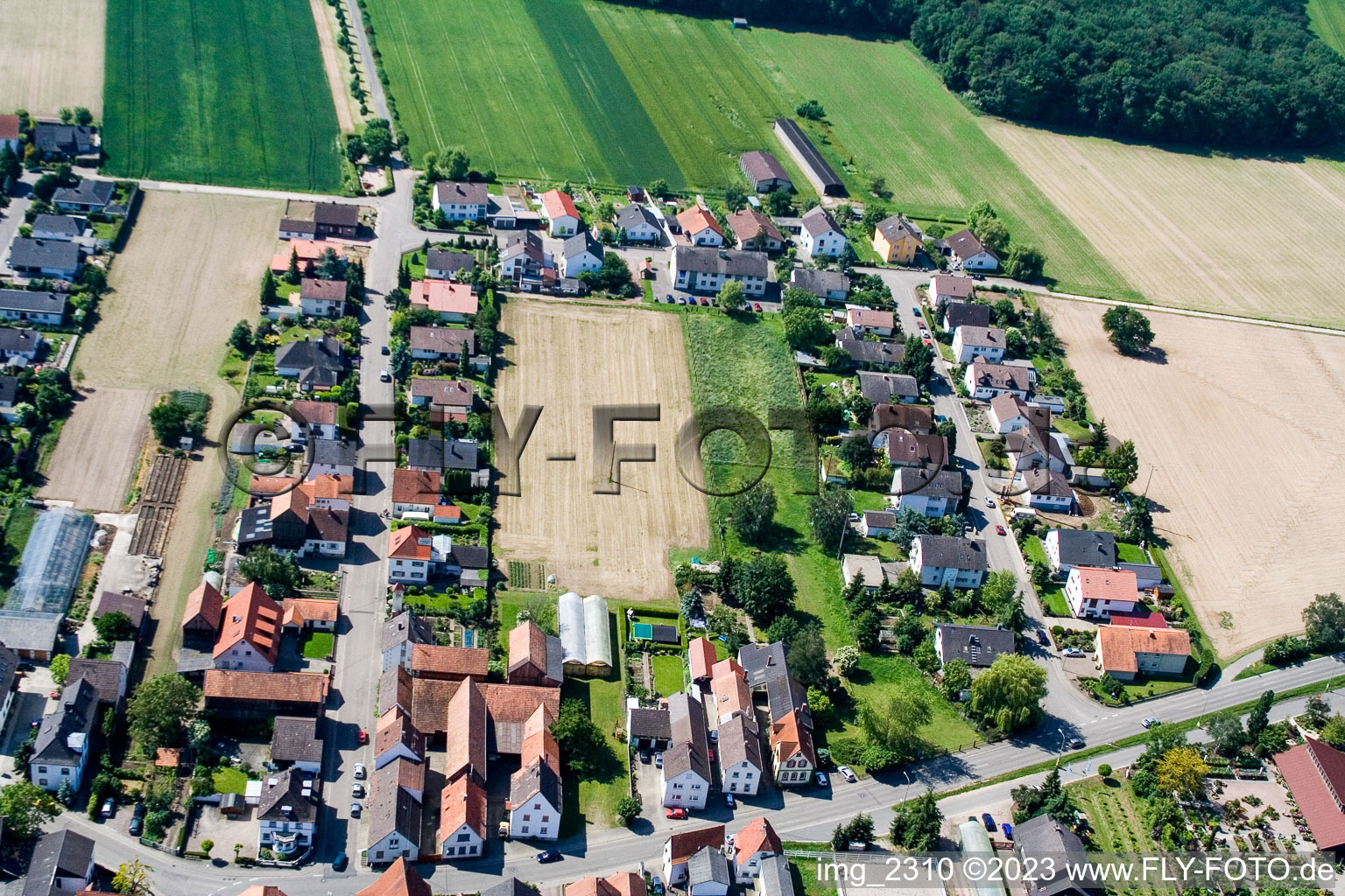 Ringstr im Ortsteil Hayna in Herxheim bei Landau/Pfalz im Bundesland Rheinland-Pfalz, Deutschland aus der Luft