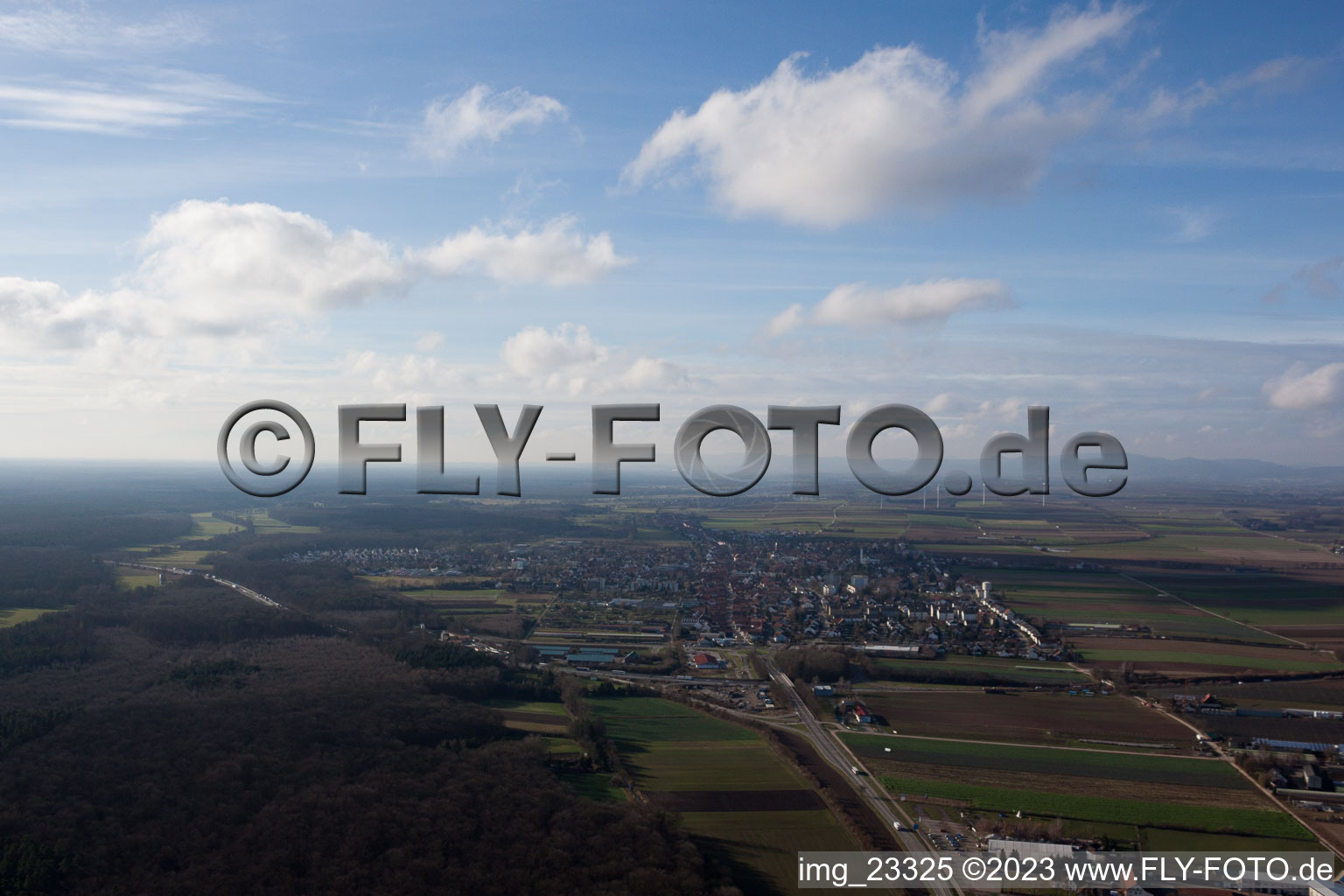 Luftbild von Kandel von Osten im Bundesland Rheinland-Pfalz, Deutschland