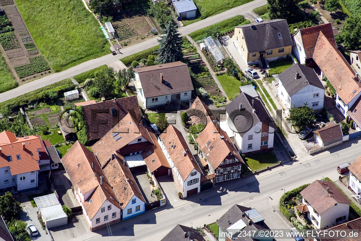 Drohnenbild von Kandel, Saarstr im Bundesland Rheinland-Pfalz, Deutschland