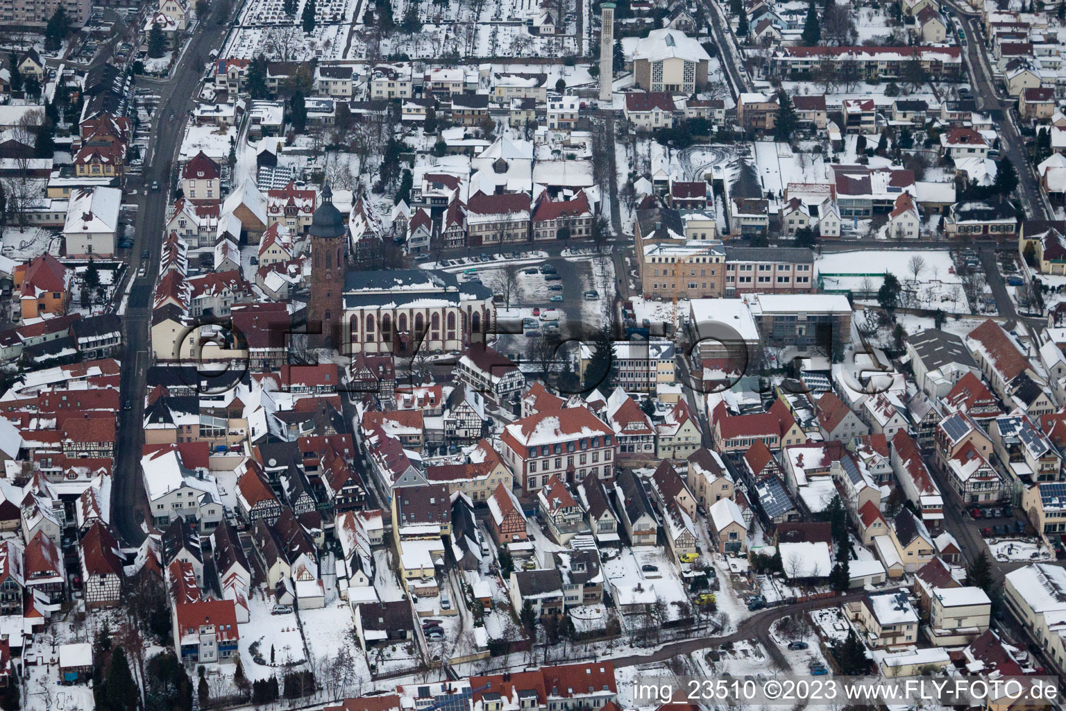 Luftbild von Kandel, Hauptstr im Bundesland Rheinland-Pfalz, Deutschland