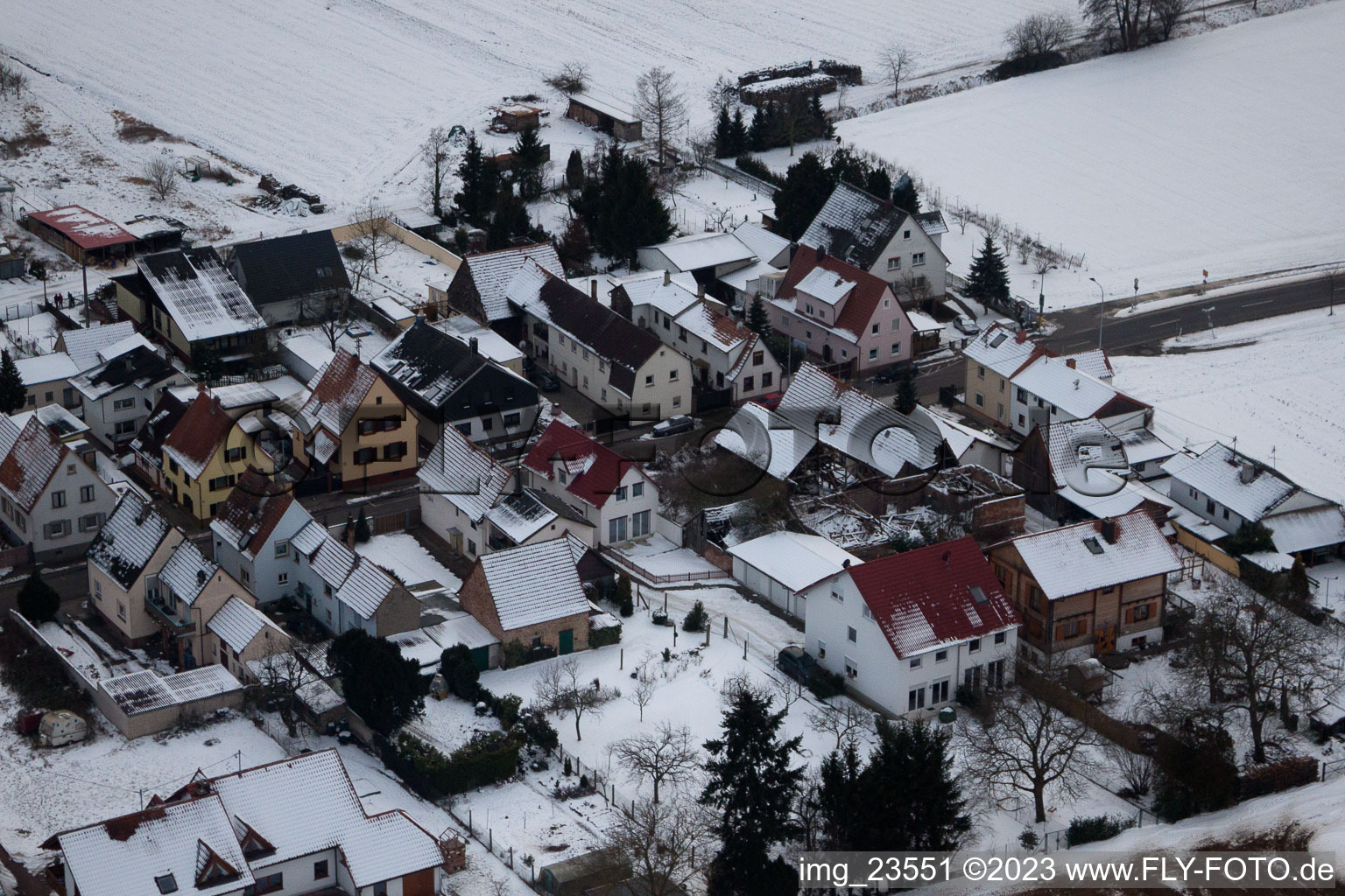 Kandel, Saarstr im Bundesland Rheinland-Pfalz, Deutschland vom Flugzeug aus