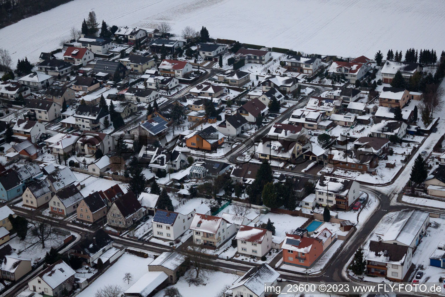 Freckenfeld im Bundesland Rheinland-Pfalz, Deutschland von der Drohne aus gesehen