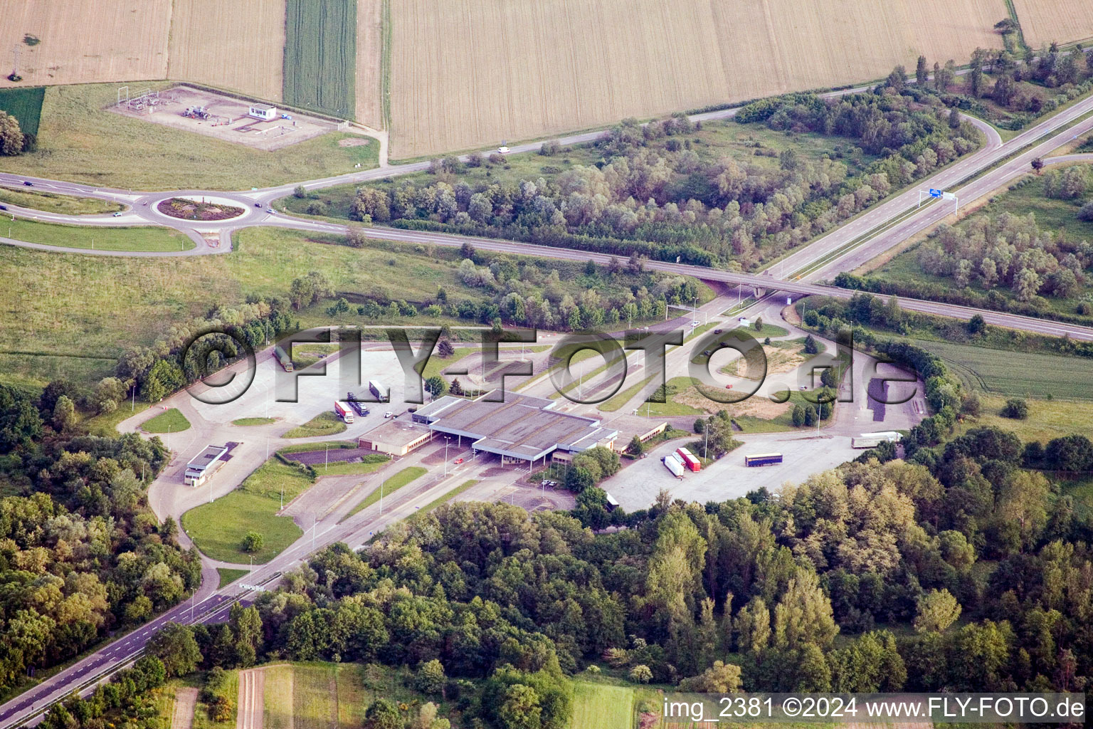 Lauterbourg Grenzübergang B9 im Bundesland Bas-Rhin, Frankreich