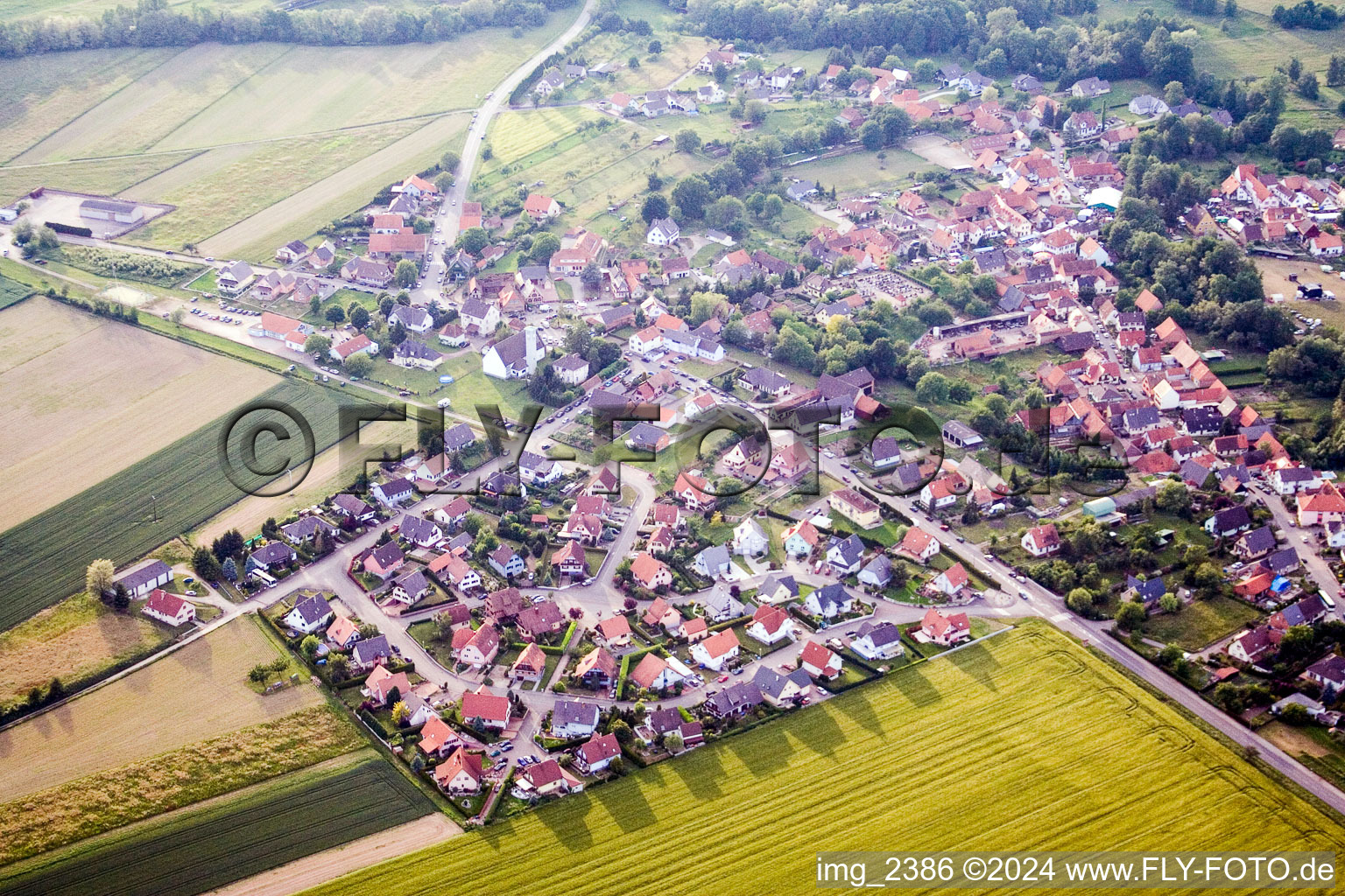 Luftaufnahme von Scheibenhardt (Elsass) im Bundesland Bas-Rhin, Frankreich