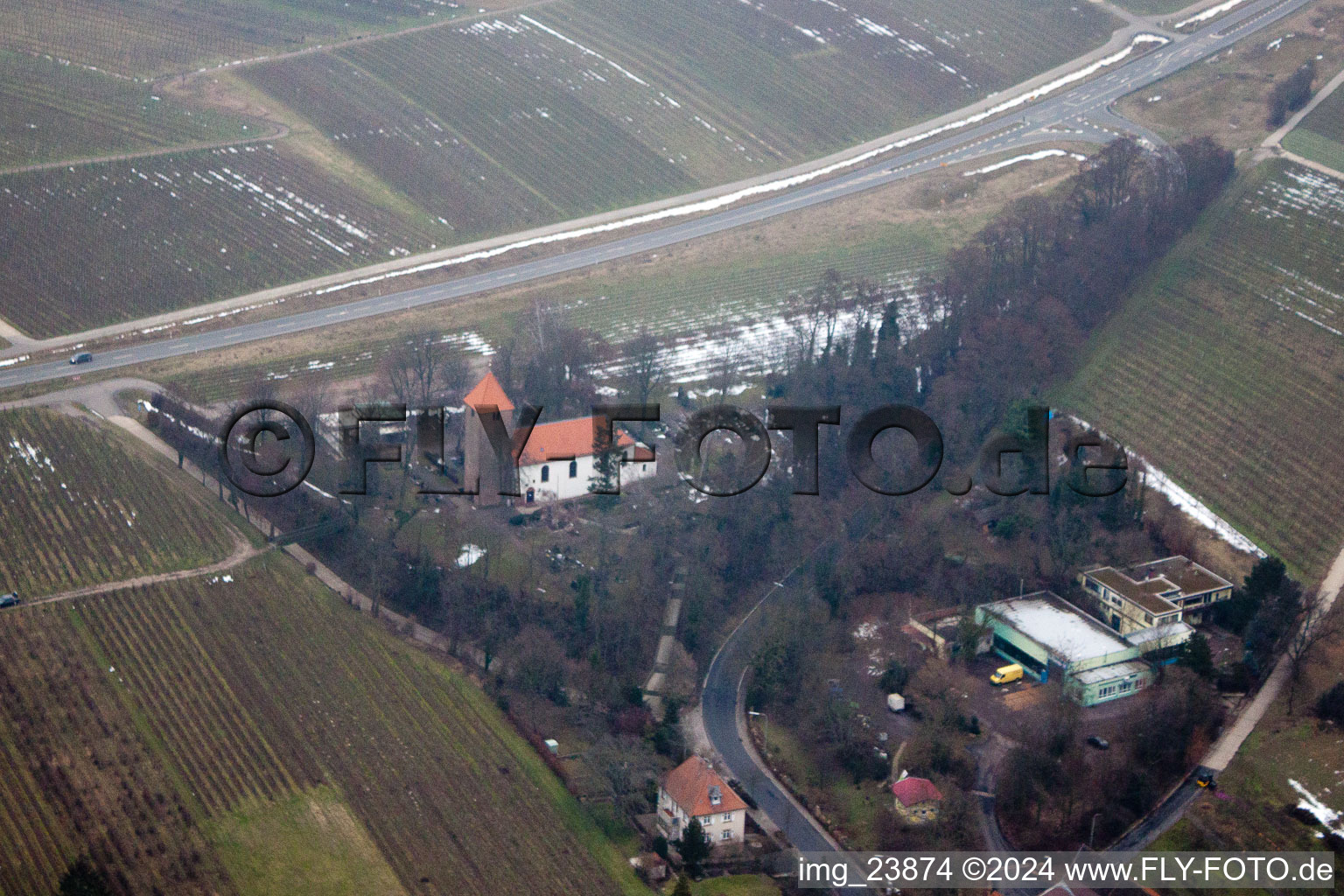 Luftaufnahme von Ortsteil Wollmesheim in Landau in der Pfalz im Bundesland Rheinland-Pfalz, Deutschland
