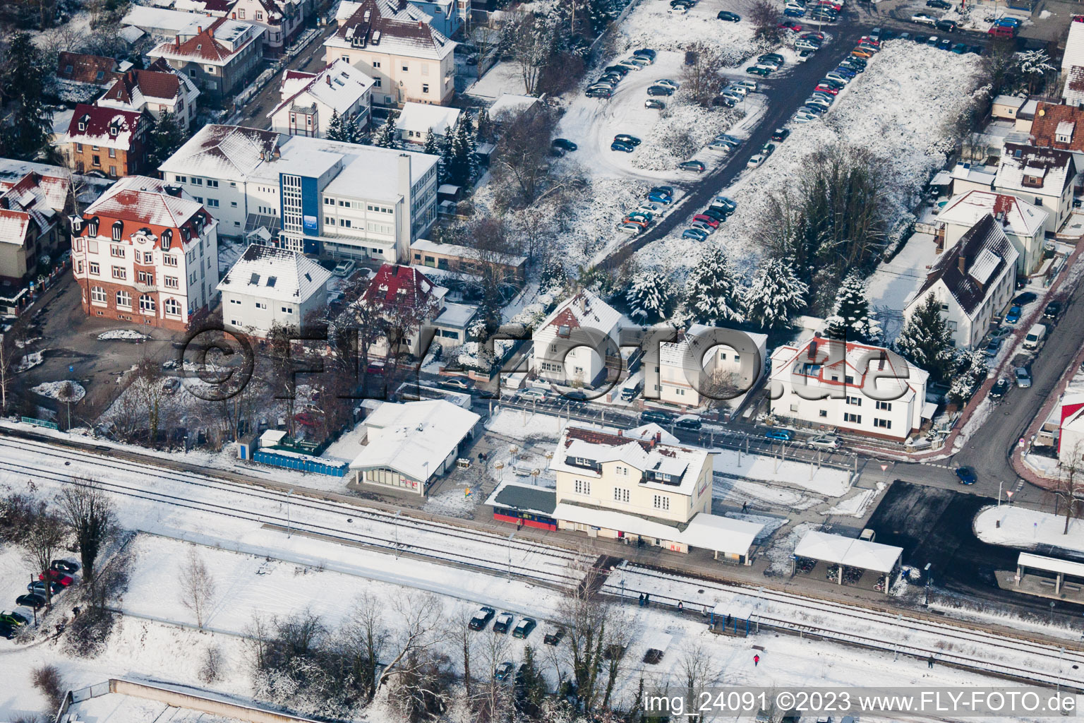 Luftaufnahme von Kandel, Bahnhof im Bundesland Rheinland-Pfalz, Deutschland