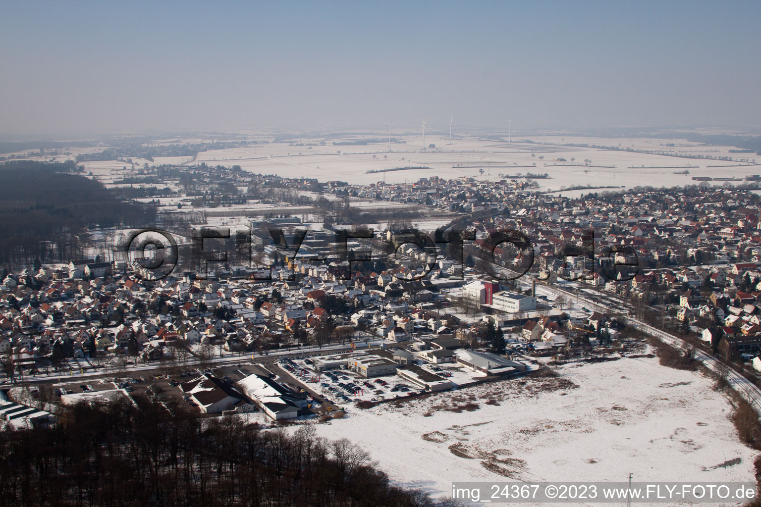 Luftbild von Kandel von Südosten im Bundesland Rheinland-Pfalz, Deutschland