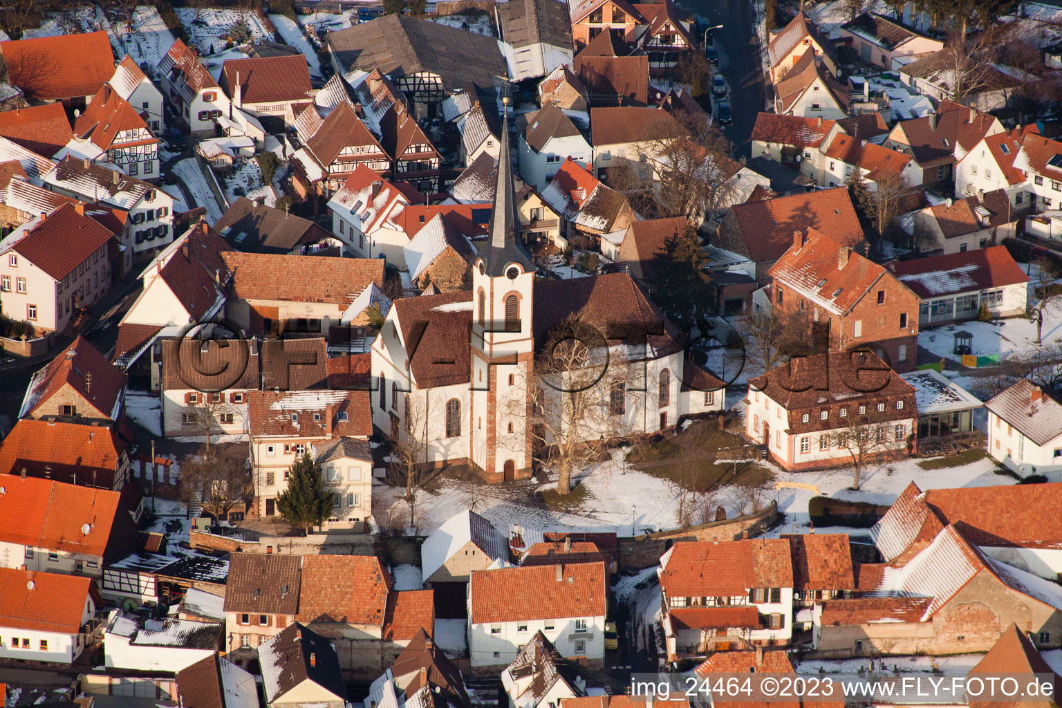 Luftaufnahme von Göcklingen im Bundesland Rheinland-Pfalz, Deutschland