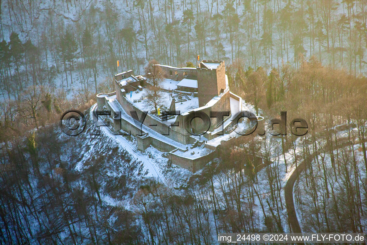 Luftbild von Ruine Landeck in Klingenmünster im Bundesland Rheinland-Pfalz, Deutschland