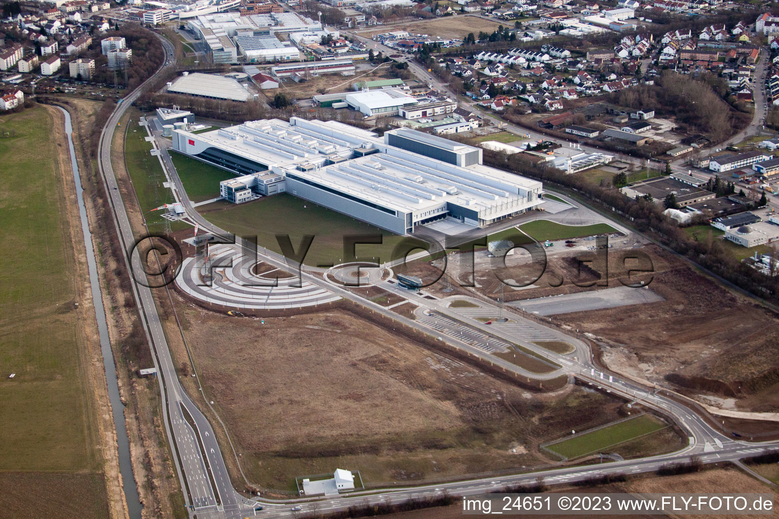 Luftbild von Bruchsal, SEW-EURODRIVE GmbH Neubau im Bundesland Baden-Württemberg, Deutschland