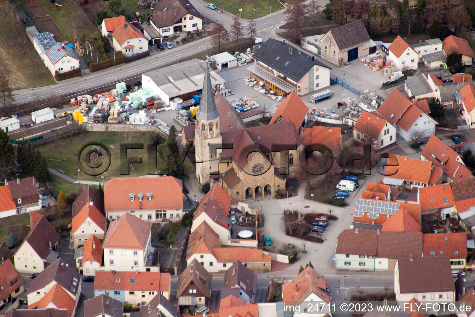 Luftaufnahme von Ubstadt, Stettfeld im Bundesland Baden-Württemberg, Deutschland