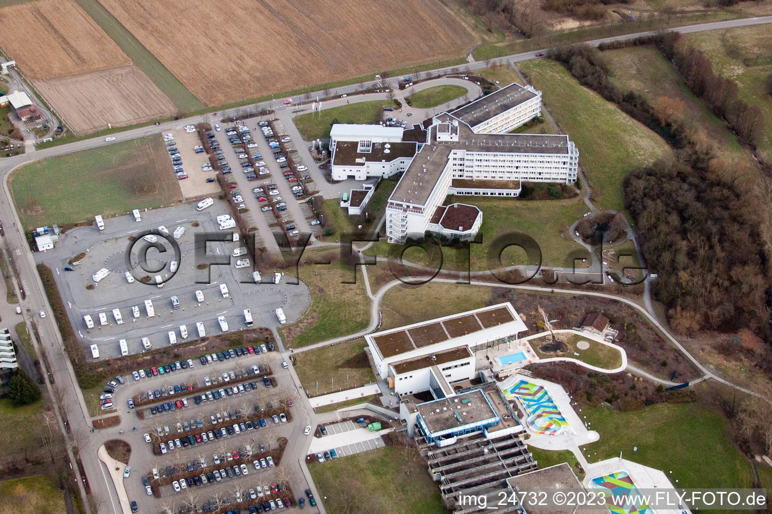 Luftbild von Reh Klinik Sigmund Weil im Ortsteil Bad Mingolsheim in Bad Schönborn im Bundesland Baden-Württemberg, Deutschland