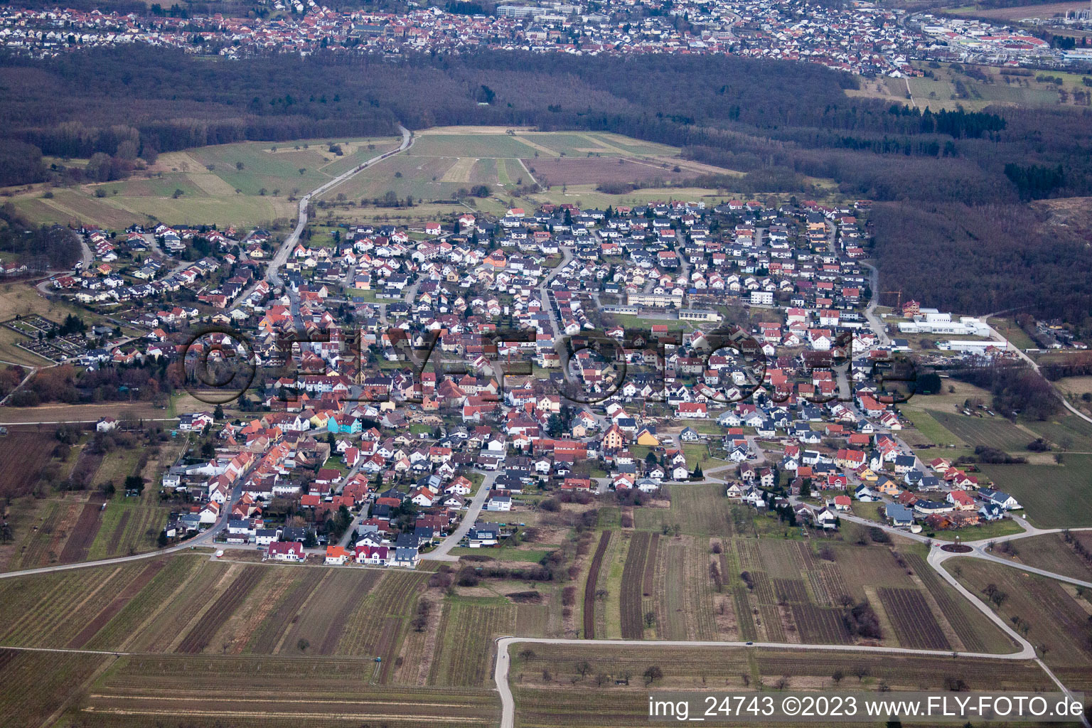 Luftbild von Mühlhausen, Retigheim im Bundesland Baden-Württemberg, Deutschland