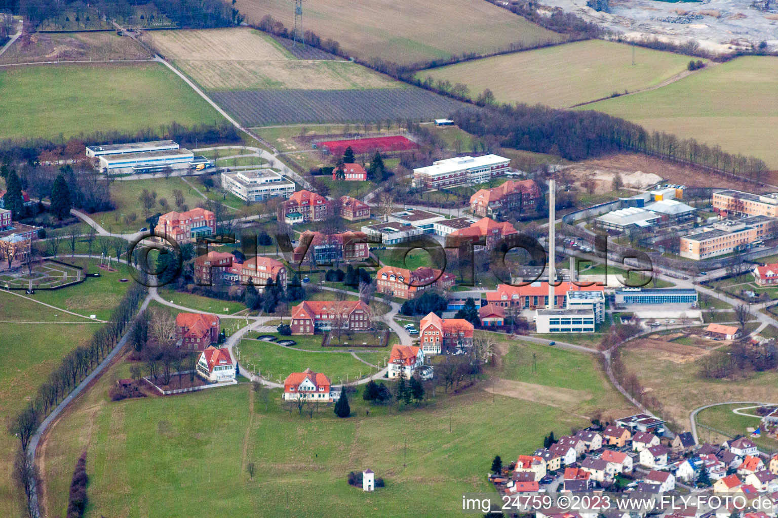 Klinikgelände des Psychiatrischen Zentrum Nordbaden in Wiesloch im Ortsteil Altwiesloch im Bundesland Baden-Württemberg, Deutschland