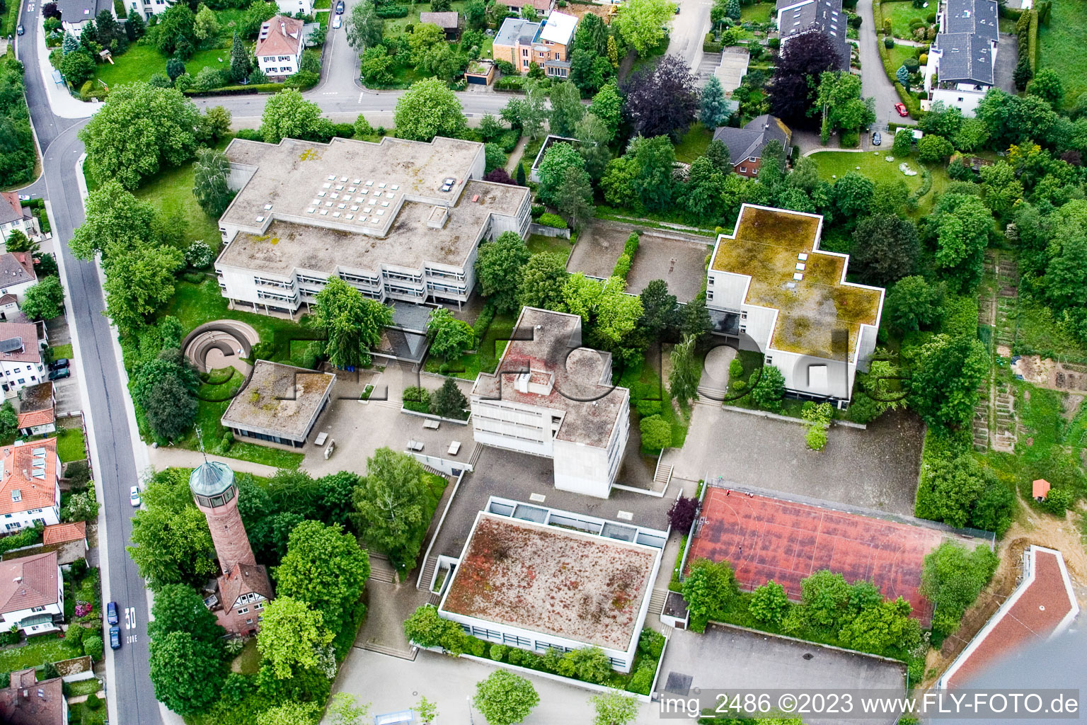 Luftaufnahme von Pforzheim SW, Reuchlin Gymnasium im Bundesland Baden-Württemberg, Deutschland
