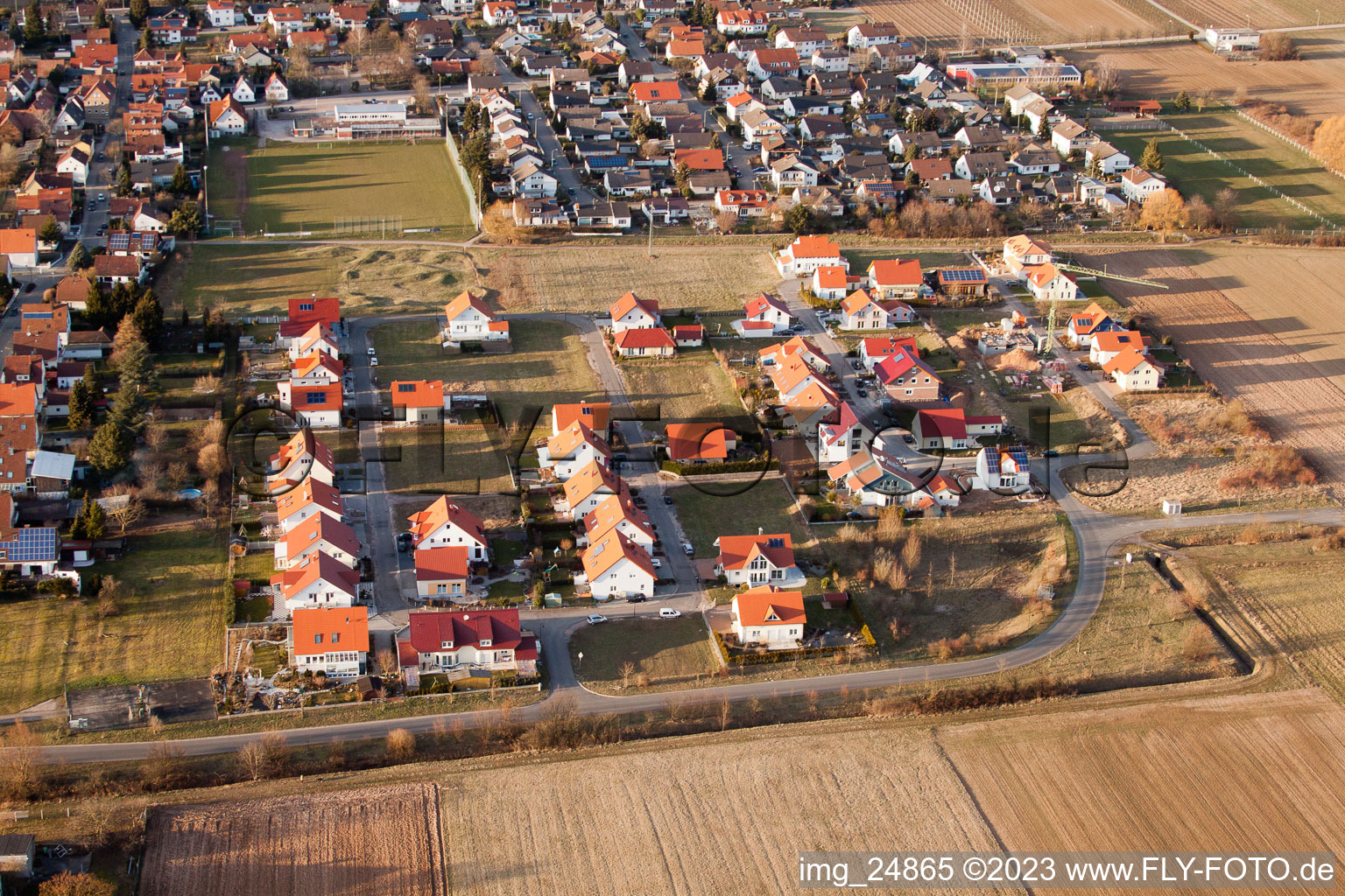 Ortsteil Dammheim in Landau in der Pfalz im Bundesland Rheinland-Pfalz, Deutschland von einer Drohne aus