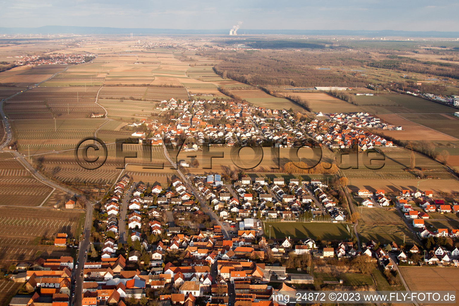 Ortsteil Dammheim in Landau in der Pfalz im Bundesland Rheinland-Pfalz, Deutschland von oben gesehen