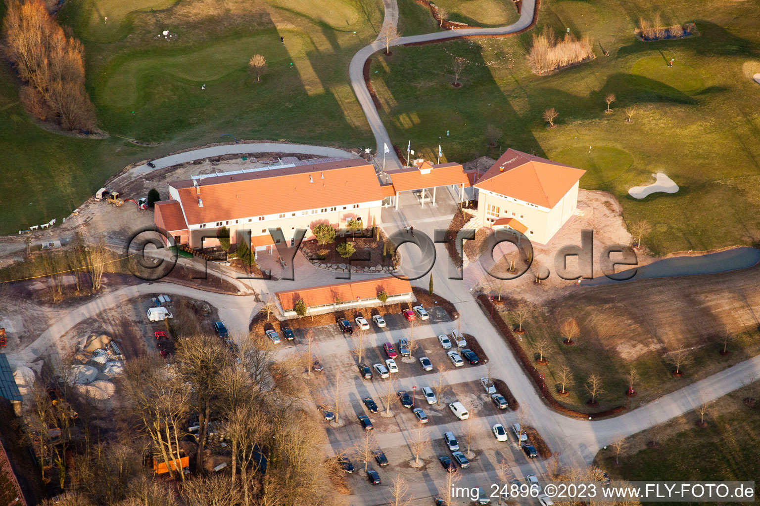 Drohnenbild von Essingen, Golfclub Landgut Dreihof SÜW im Bundesland Rheinland-Pfalz, Deutschland