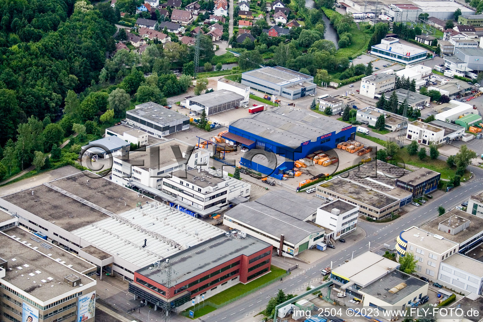 Luftbild von Pforzheim Industriegebiet Brötzingen im Bundesland Baden-Württemberg, Deutschland