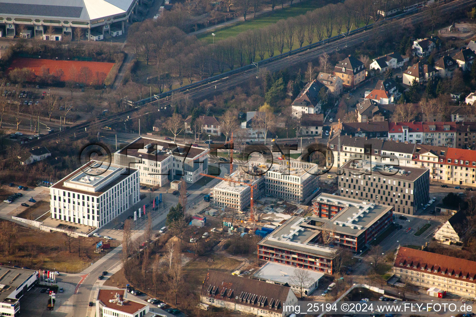 Luftbild von Neuostheim, Projekt EASTSITE der B.A.U. Bauträgergesellschaft mbH in Mannheim im Bundesland Baden-Württemberg, Deutschland