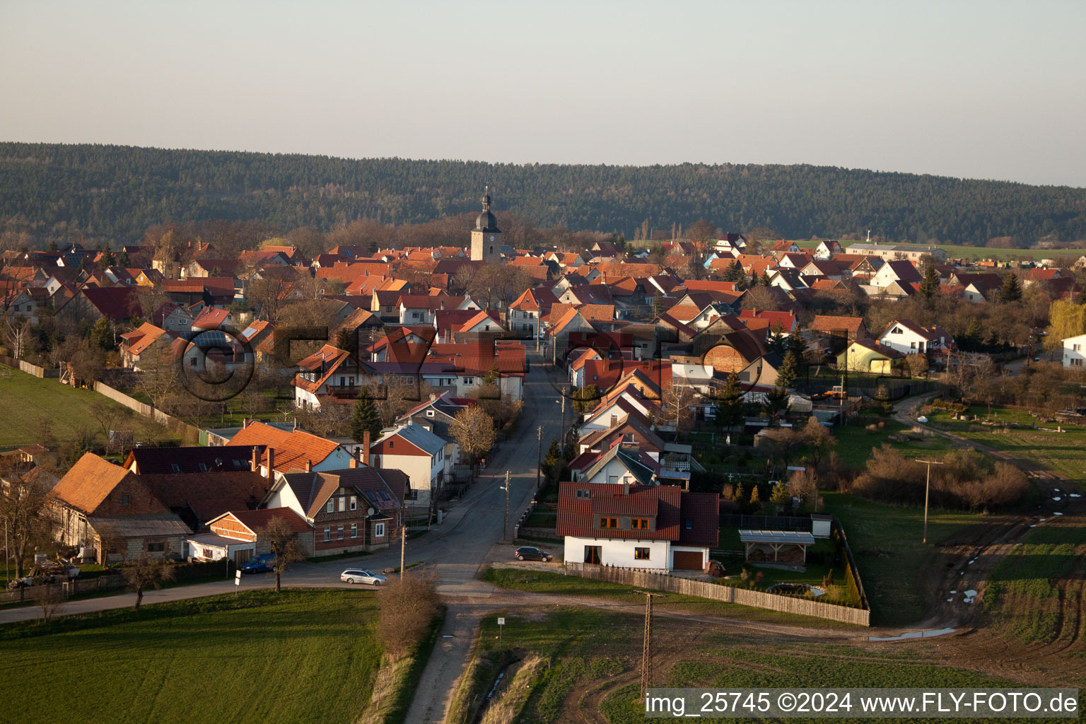 Dorf - Ansicht in Gossel im Bundesland Thüringen, Deutschland