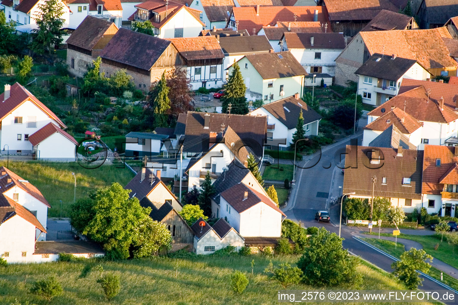 Drohnenbild von Ortsteil Büchelberg in Wörth am Rhein im Bundesland Rheinland-Pfalz, Deutschland
