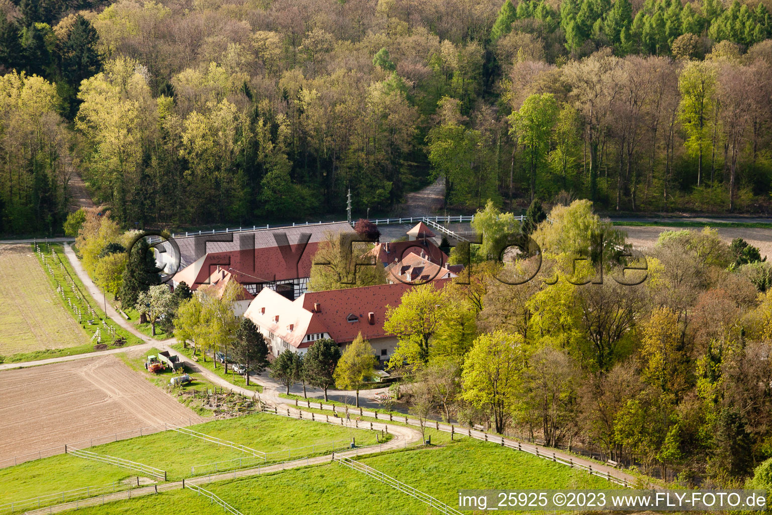 Luftbild von Durlach, Rittnerthof in Karlsruhe im Bundesland Baden-Württemberg, Deutschland