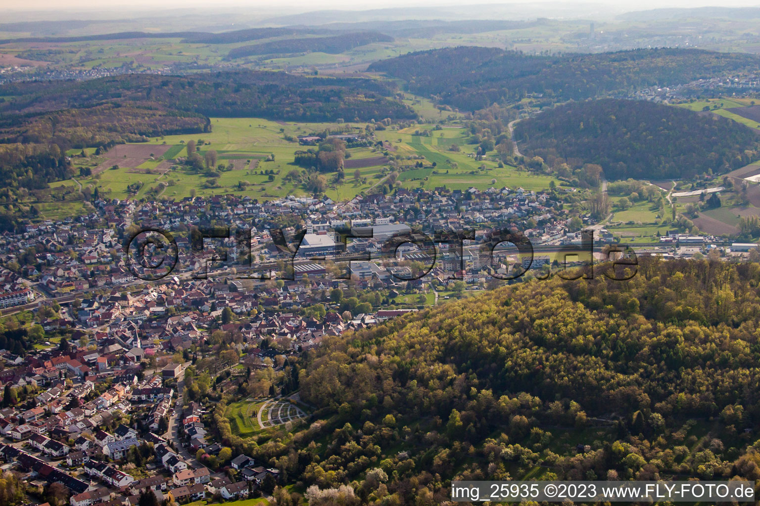Pfinztal-Berghausen von Süden im Bundesland Baden-Württemberg, Deutschland