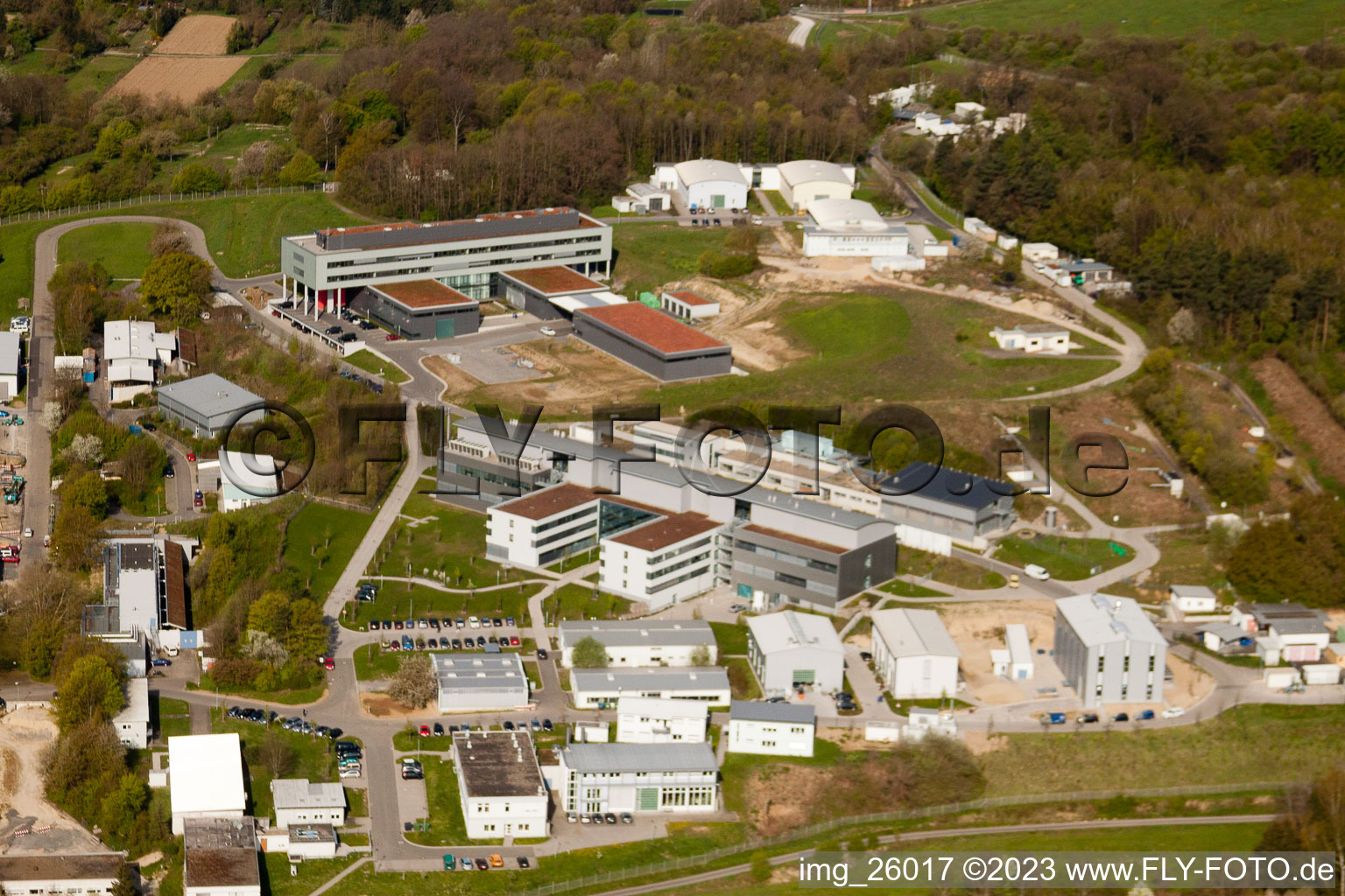 Pfinztal, Fraunhofer-Institut für Chemische Technologie (ICT) im Ortsteil Berghausen im Bundesland Baden-Württemberg, Deutschland von oben