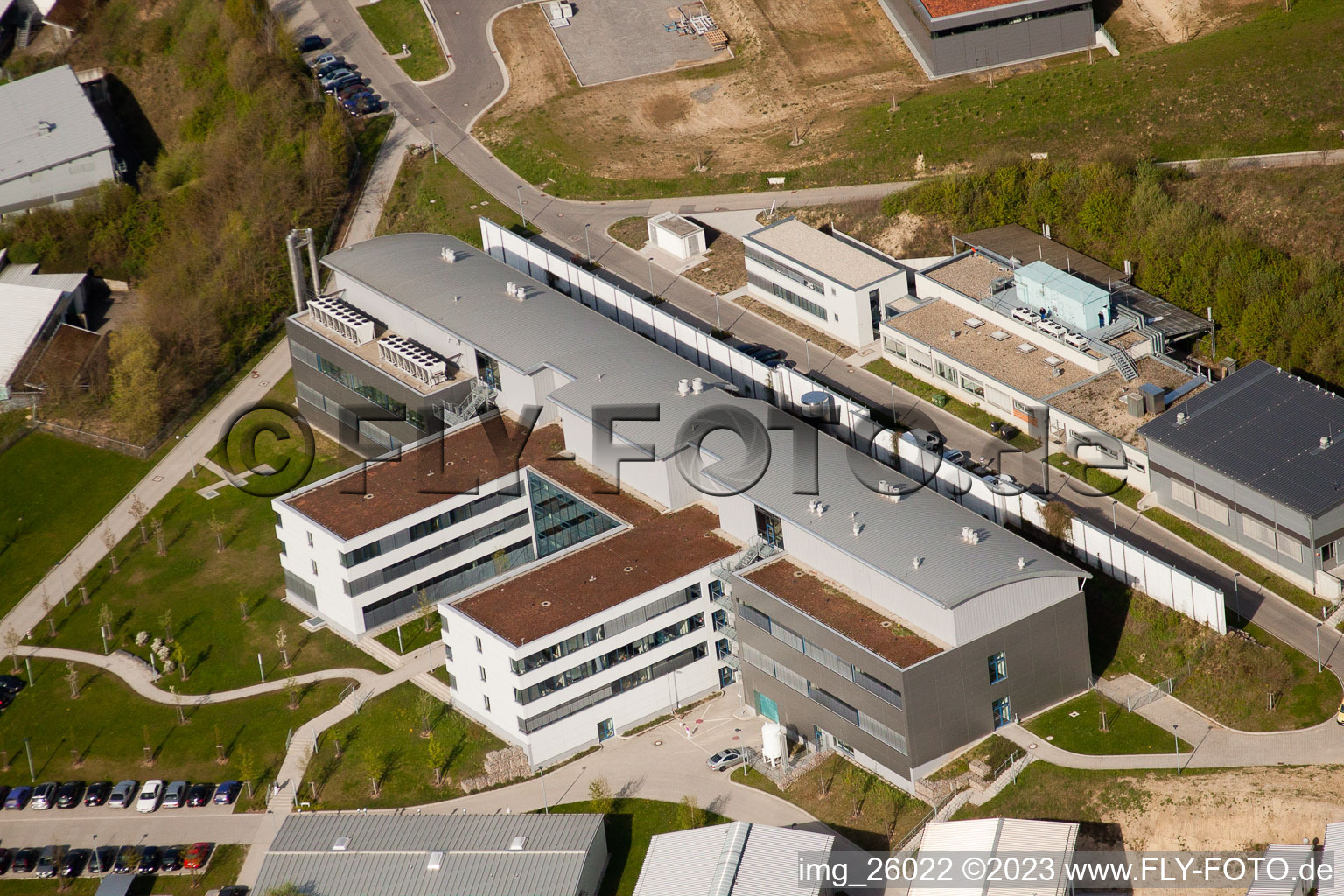 Luftaufnahme von Pfinztal, Fraunhofer-Institut für Chemische Technologie (ICT) im Ortsteil Grötzingen in Karlsruhe im Bundesland Baden-Württemberg, Deutschland