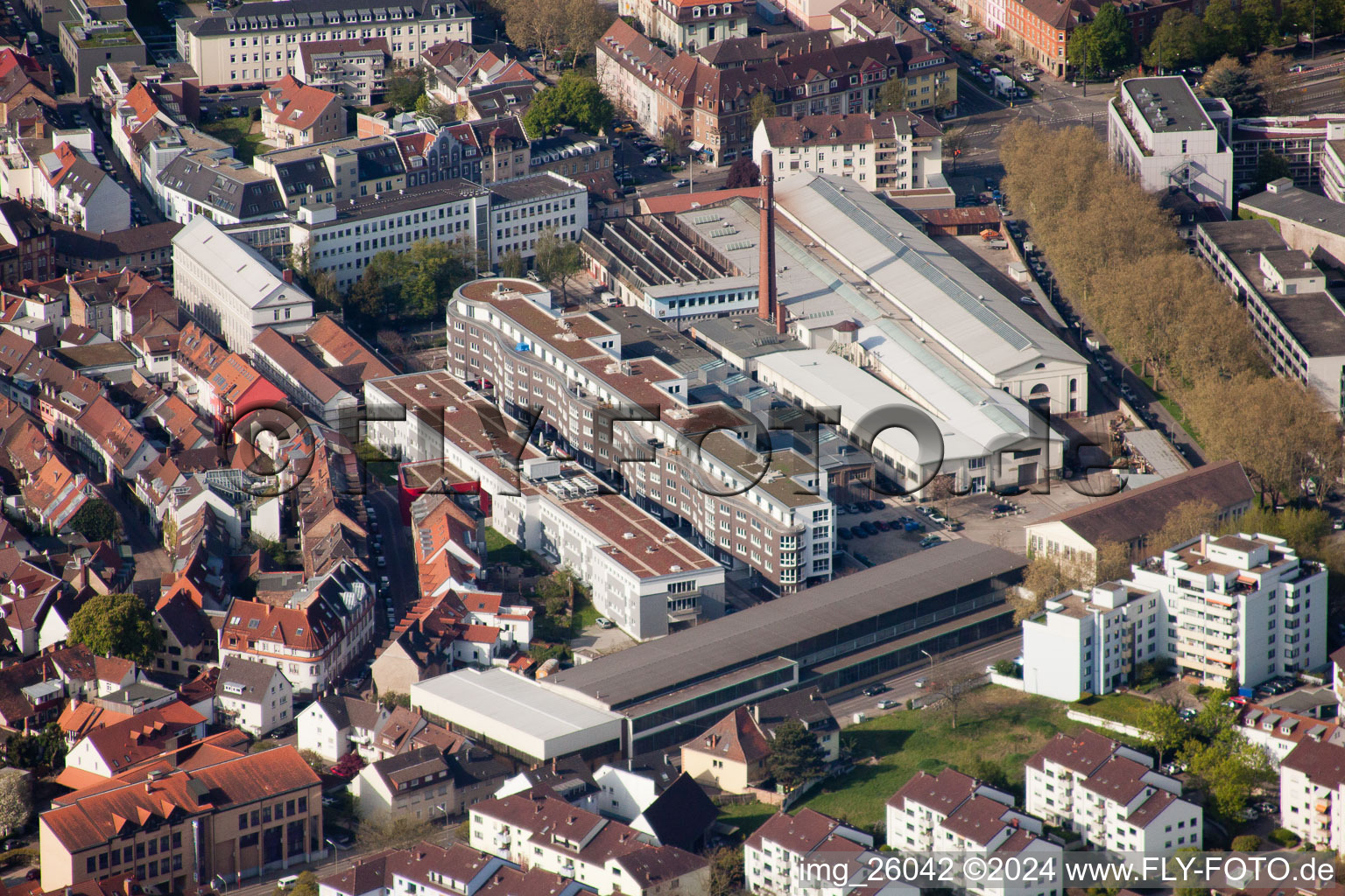 Entwicklungsgebiet des Industriekonversionsgebiet zur Gießerei im Ortsteil Durlach in Karlsruhe im Bundesland Baden-Württemberg, Deutschland