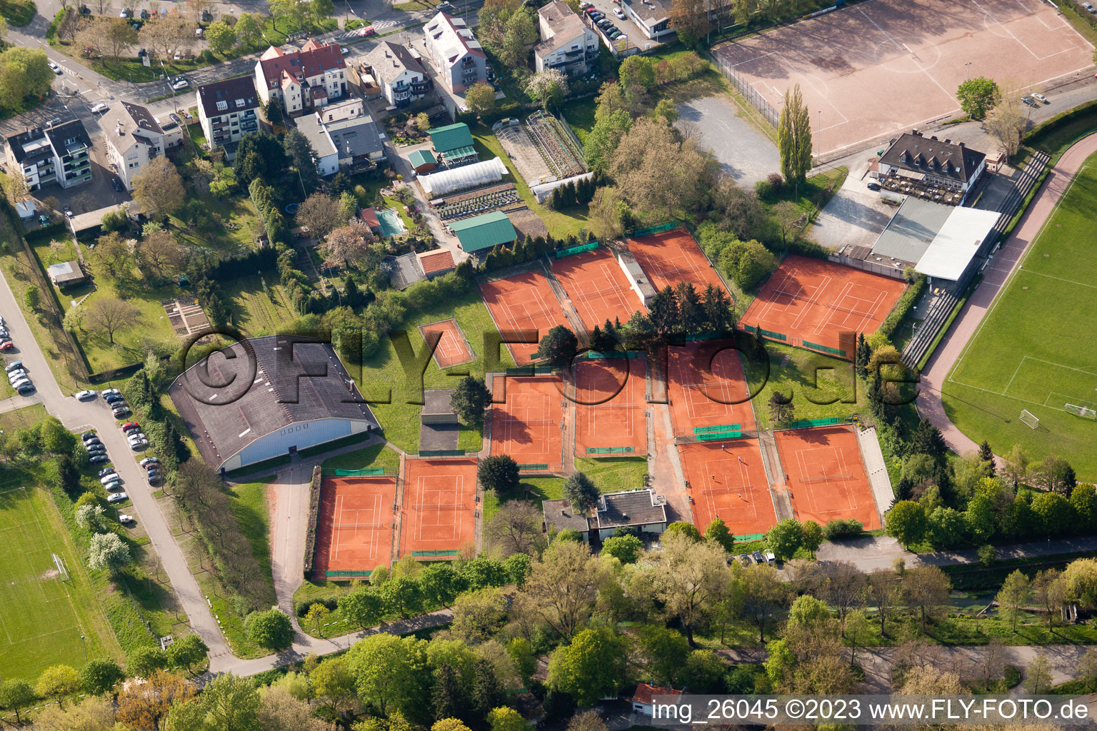 Durlach, Tennisclub am Turmberg-Stadion in Karlsruhe im Bundesland Baden-Württemberg, Deutschland