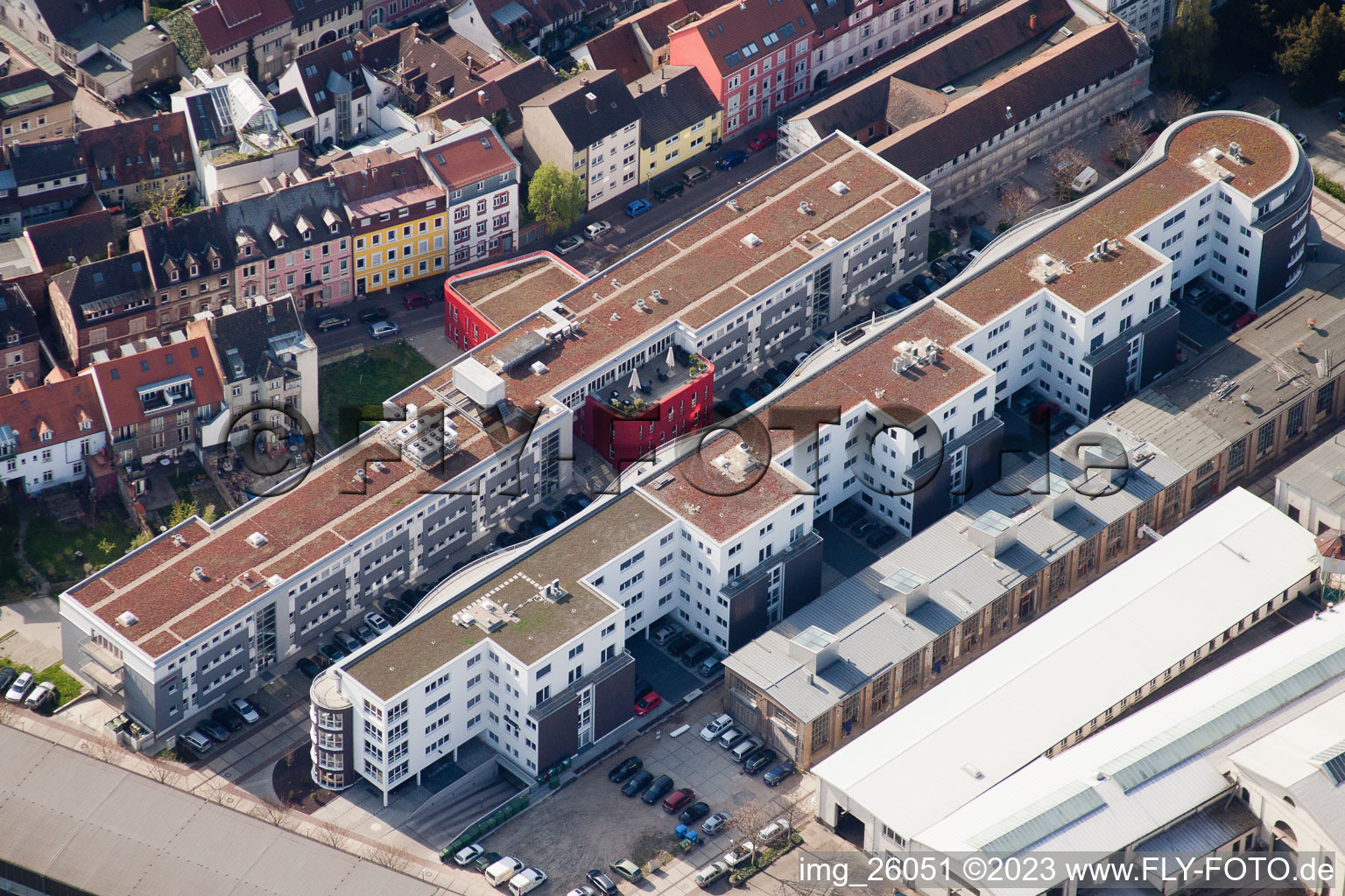 Luftaufnahme von Durlach, Zur Giesserei in Karlsruhe im Bundesland Baden-Württemberg, Deutschland