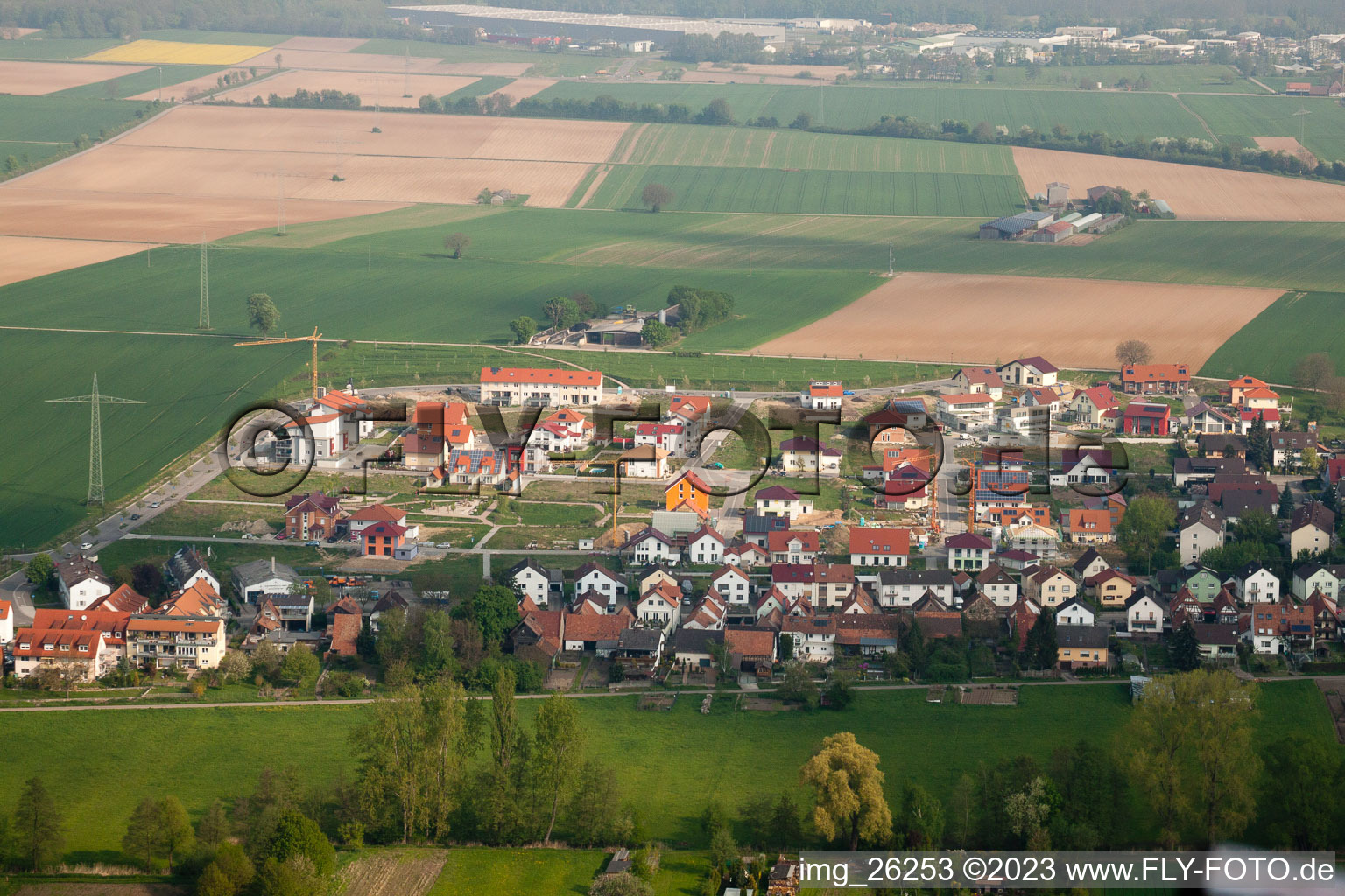 Kandel, Höhenweg im Bundesland Rheinland-Pfalz, Deutschland von oben gesehen