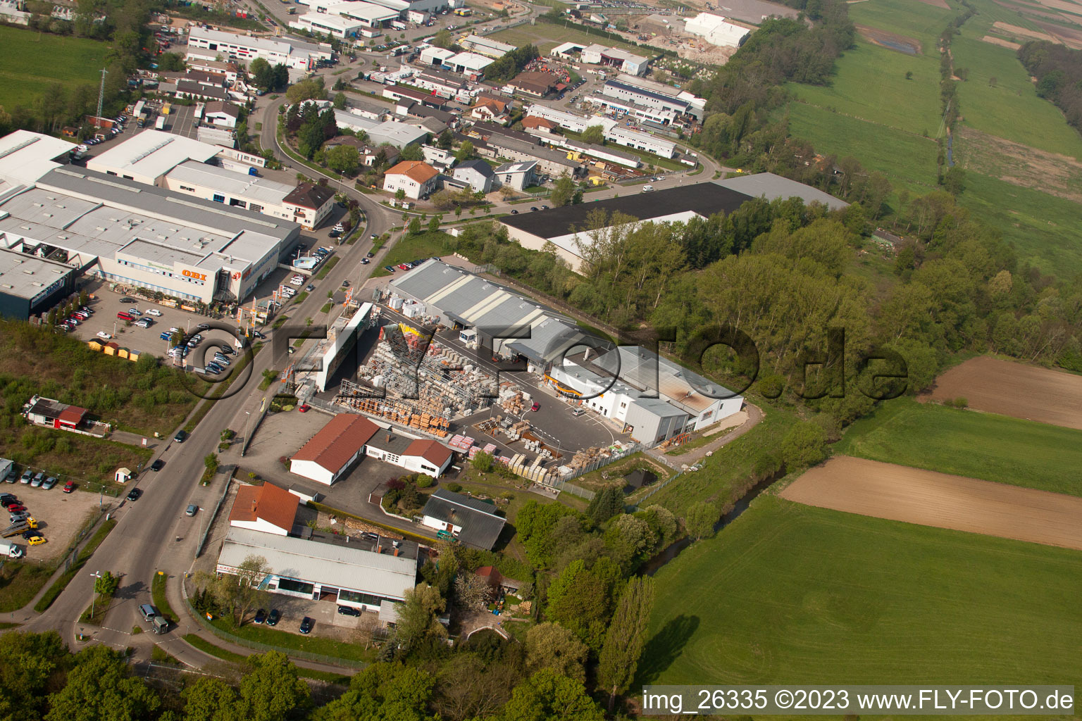 Minderlachen, UNION Baustoffhandel im Ortsteil Minderslachen in Kandel im Bundesland Rheinland-Pfalz, Deutschland
