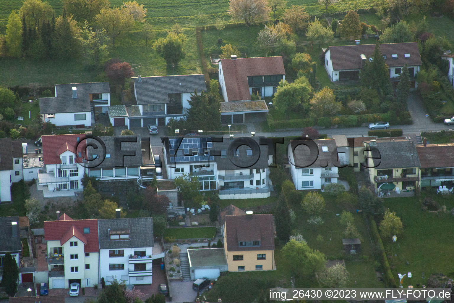 Ortsteil Grünwettersbach in Karlsruhe im Bundesland Baden-Württemberg, Deutschland von oben gesehen