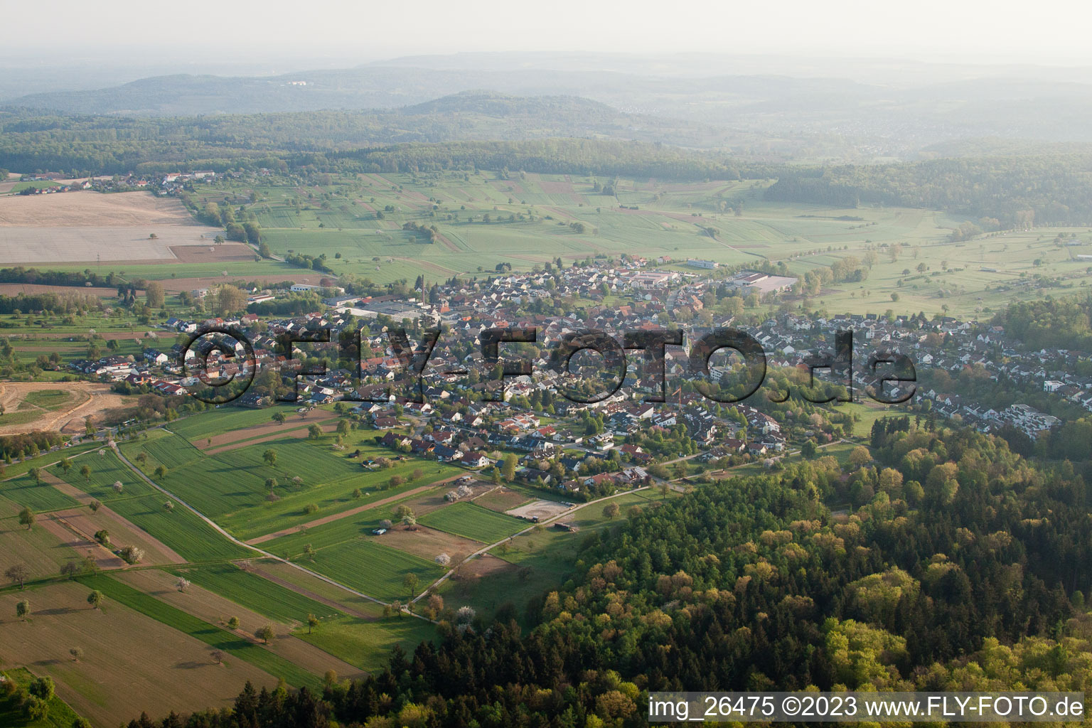 Ortsteil Stupferich in Karlsruhe im Bundesland Baden-Württemberg, Deutschland aus der Luft