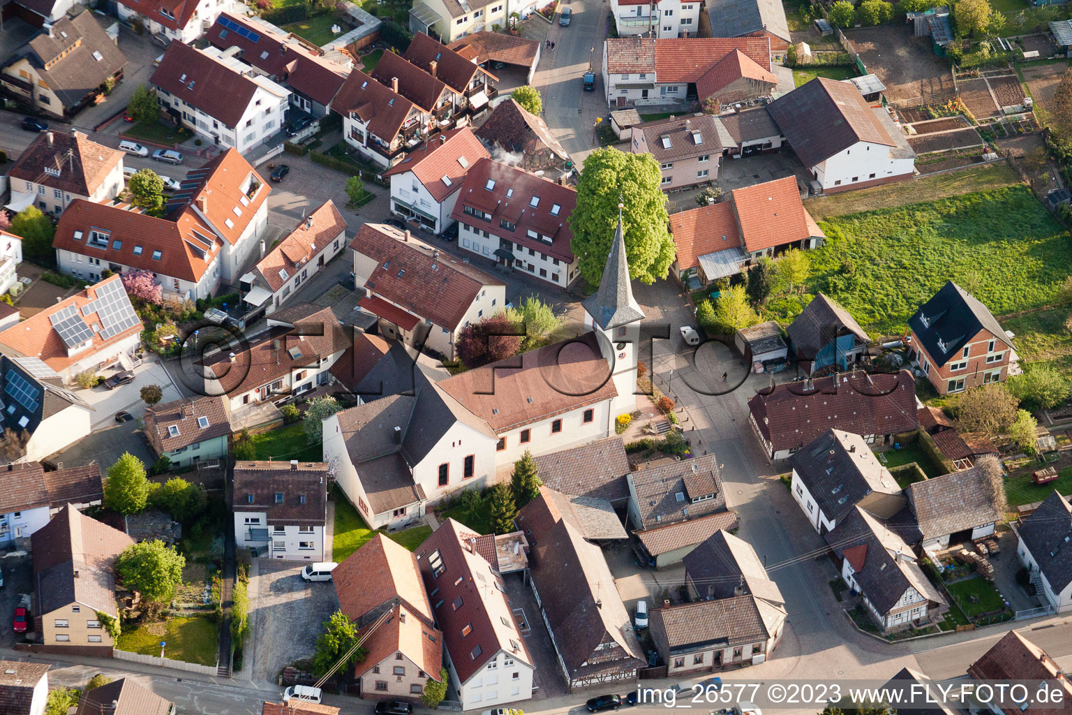 Ortsteil Stupferich in Karlsruhe im Bundesland Baden-Württemberg, Deutschland aus der Luft