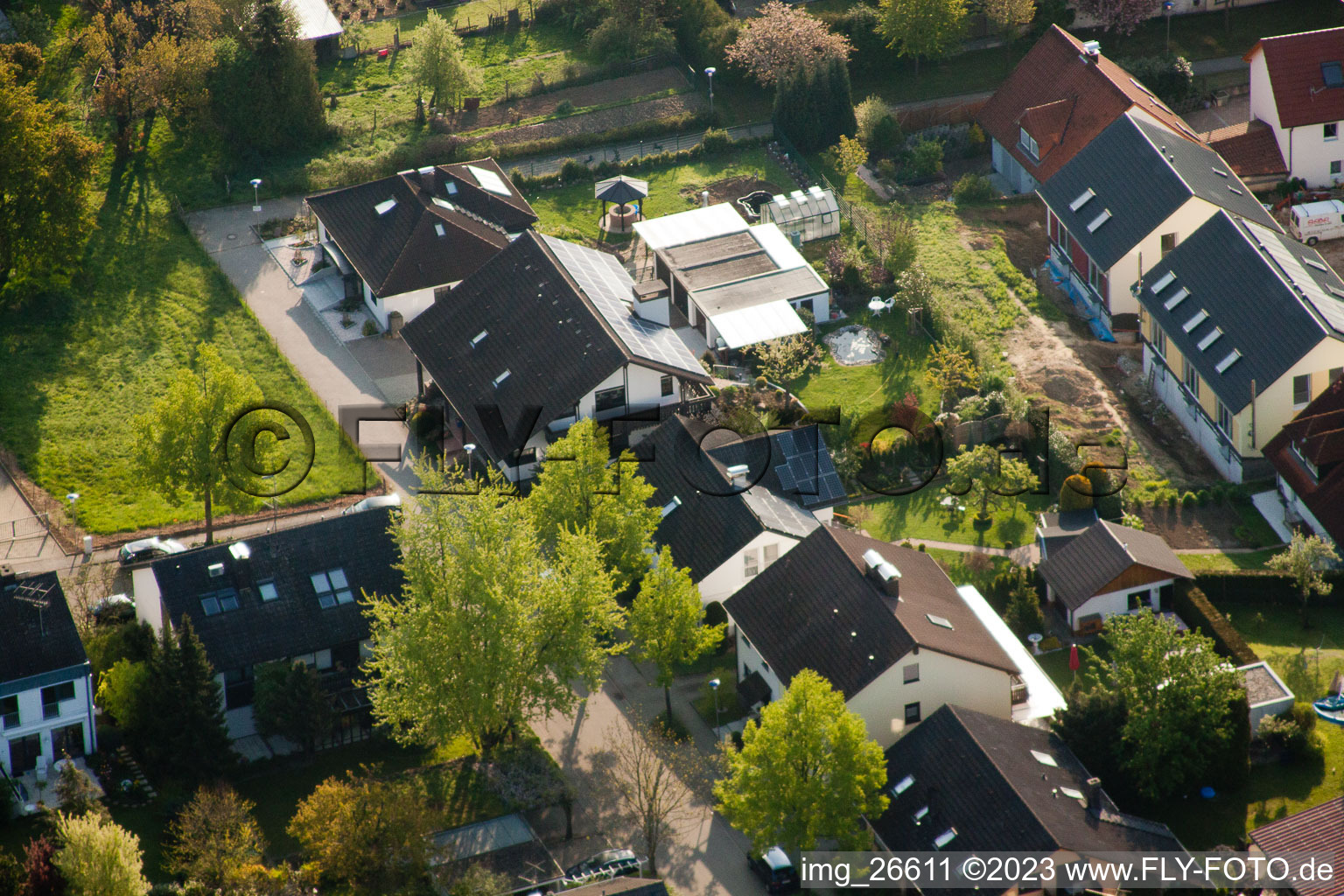 Ortsteil Stupferich in Karlsruhe im Bundesland Baden-Württemberg, Deutschland von oben