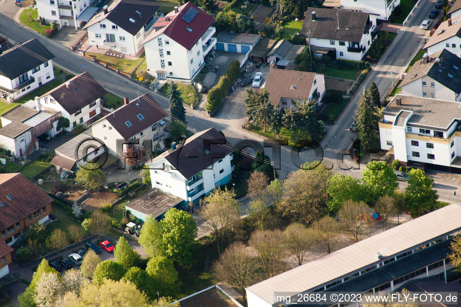 Ortsteil Stupferich in Karlsruhe im Bundesland Baden-Württemberg, Deutschland von oben gesehen