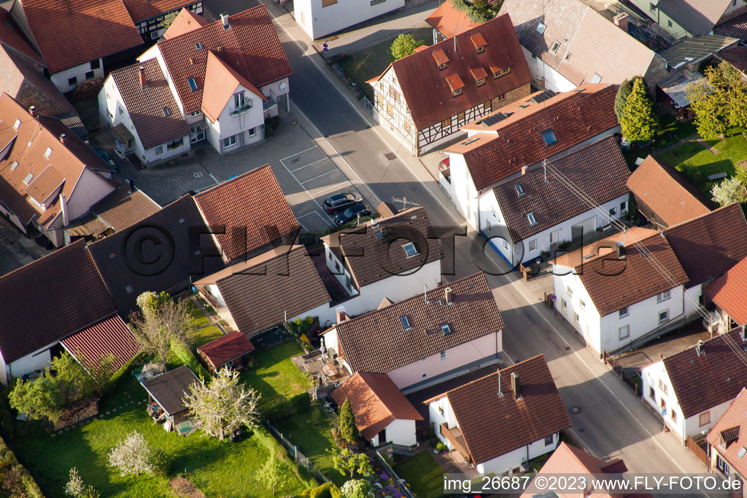 Ortsteil Stupferich in Karlsruhe im Bundesland Baden-Württemberg, Deutschland aus der Luft betrachtet