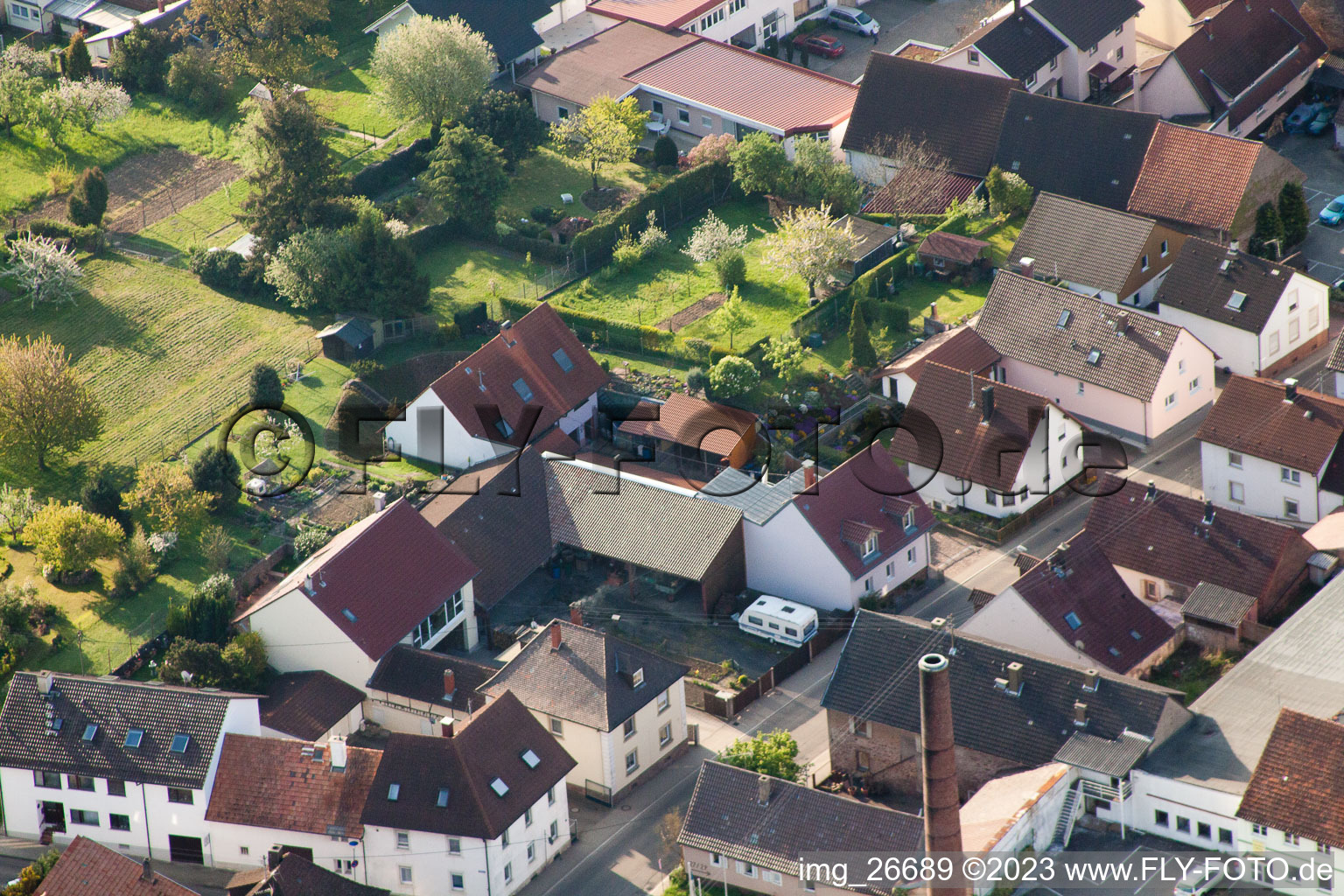 Luftbild von Stupferich im Ortsteil Hohenwettersbach in Karlsruhe im Bundesland Baden-Württemberg, Deutschland