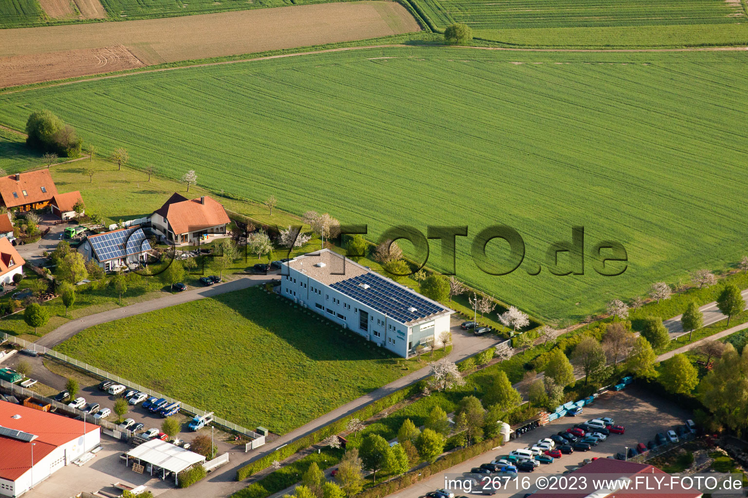 Luftaufnahme von Stupferich, ABAS-Projektierung GmbH in Karlsruhe im Bundesland Baden-Württemberg, Deutschland