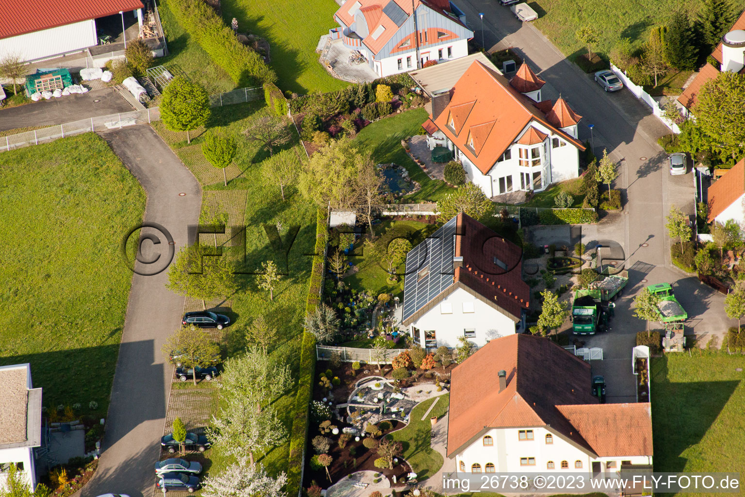 Ortsteil Stupferich in Karlsruhe im Bundesland Baden-Württemberg, Deutschland von oben gesehen